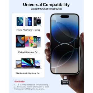 میکروفون یقه ای بی سیم تک کاربره بویا مدل Boya MINI 16 رابط Lightning